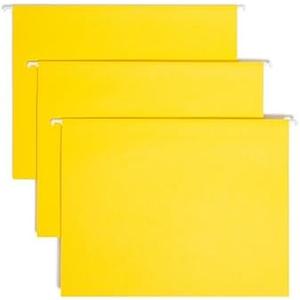 Smead Standard Hanging File Folders, 10 Count, Yellow, 1/5-Cut Adjustable Tabs, Letter Size (64069)