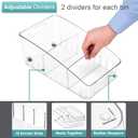 Sorbus Fridge Organizer on Wheels - Rolling Fridge Organizers and Storage Clear Design with Dividers & Handles for Kitchen Organization and Storage - Refrigerator Organizer Bins & Pantry Storage Bins (Curved Top)