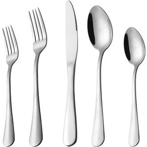 Silverware Set Stainless Steel Flatware Set Service for 8 Kitchen Cutlery Utensils Includes Knives Spoons Forks For Home Kitchen Hotel