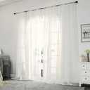 Chyhomenyc Ivory Sheer Curtains 108 Inch Long 2 Panels Set, Light Filtering Long Window Treatment Drapes for Living Room Bedroom Canopy, Each 42Wx108L inches, 9 Feet L, Set of 2, Ivory