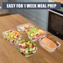 6Pack 22oz Glass Meal Prep Containers, Glass Food Storage Containers Sets with Snap Leak Proof Lids for Microwave, Oven, Freezer and Dishwasher Safe (Grey, 22oz)