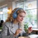 TALIX H30 Hybrid Active Noise Cancelling Headphones, 110H Playtime Hi-Res Audio Bluetooth 6.0 Wireless Over Ear ANC Headphones for Commute/Workout/Gym (Blue)