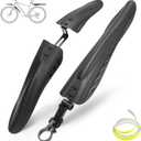 Bike Fender Set with 26ft DIY Reflective Tape, Adjustable Bicycle Fenders for 22"/24"/26"/27.5", 3 Parts-Universal Full Cover Thicken Widen, Front/Rear Mud Guards Fit for MTB Mountain Road Bike