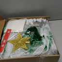 5FT Pop Up Christmas Tree with Lights, Pre Decorated with Ribbons Collapsible Artificial Pencil Christmas Tree with Ornaments, Snowflakes, Xmas Holiday Decor for Home, Apartment, Office, Party