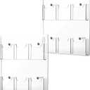 Eersida 2 Pack Acrylic Brochure Pamphlet Holder Wall Mount Clear Brochure Display Holder Plastic Trifold Flyer Rack Literature Storage Rack for Offices Waiting Room (6 Pockets, 15 x 13 Inch)