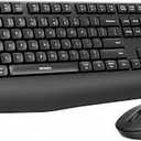 Seenda Wireless Bluetooth Keyboard and Mouse Combo, COE200 Ergonomic Wireless Keyboard Mouse with Wrist Rest, MultiDevice Connection, FullSize, Compatible for Computer/Laptop/Mac/MacBook, Black