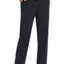 SANTINY Women's Cotton Sweatpants Yoga Lounge Casual Pants Open Bottom Sweat Pants for Women with Pockets (Black, XXXL) 