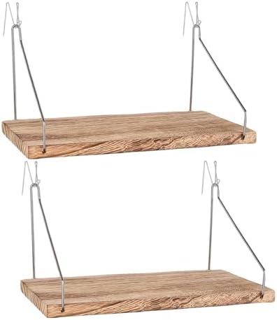 Fabric Wall Cubicle Shelf with Hooks for Work Decor, 11.8' Wooden Cubicle Organizer Storage Shelf with Hangers Cubicle Accessories for Women Men Desk, Pack of 2 