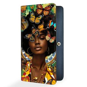 FXIANGWL Slim RFID Blocking Wallet for Women, Various Artistic Patterns PU Leather Long Bifold Card Holder with 10 Slots, Secure Snap Button Travel Clutch Purse, Cute Skull Wings Heart Shape Roses