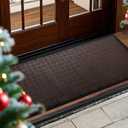 Mibao Front Door Mat, Heavy Duty Durable Welcome Mat for Outdoor Indoor, Dirt Trapper Waterproof Super Absorbent Door Mat for Entryway Outside Patio Porch, 47" x 24", Coffee