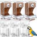 Yaomiao 6 Pcs No Mess Bird Feeders Automatic Clear Parrot Water Dispenser Acrylic Quail Feeder and Watered Cage Accessories Indoor for Small and Medium Parrot Cockatiel Canary