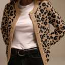 Leopard Print Cardigans for Women Cheetah Open Front Sweaters Button Down Knit Fall Clothes Long Sleeve Outwear Coats (Brown, S)
