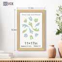 VCK 11x17 Picture Frame 5 Pack - Oak, Natural Solid Wood Poster Frames, Wall Gallery Frame