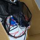 Solar Power Trampoline Basketball Hoop with Led Lights, Easy to Install Basketball Hoop Fit for 25mm Straight Pole & Curved Pole Outdoor Trampoline, Trampoline Basketball with Ball & Pump