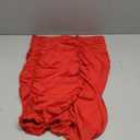Women's Stretch High Waist Ruched Bodycon Double Layer Casual Mini Skirt (Red) S