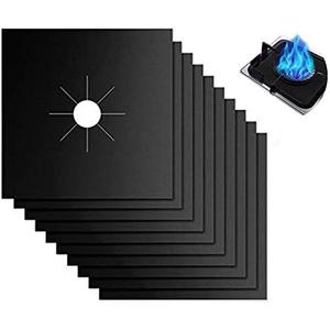Forlivese Reusable Gas Stove Burner Covers -10 Pack Non-Stick Stovetop Burner Liners Gas Range Protectors Size 10.6x 10.6 Inch Cuttable Dishwasher Safe Easy to Clean