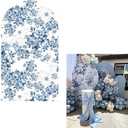 Blue Florasl Arch Backdrop Cover Baby in Bloom Baby Shower Decorations Arch Stand Spandex Covers Afternoon Tea Event Wedding Birthday Party Decors (3x6ft Cover,3856)