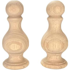 2Pack Unfinished Wood Finials for Bed Post Finials Decorative Wooden Craft Finials Replacement for Staircases Dowel Rod Finial Flagpole Topper 5.5 x 2.4 Inch DIY Crafts for Home Decor Deoration