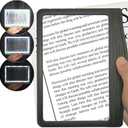MagniPros 3X Large Ultra Bright LED Page Magnifier- 12 Anti-Glare Dimmable LEDs, Provide More Evenly Lit Viewing Area, Relieve Eye Strain|for Reading Small Prints & Low Vision