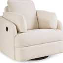 Signature Design by Ashley Modmax Contemporary Swivel Glider Nursery Recliner, Stain-Resistant Next-Gen Nuvella Performance Fabric Rocking Chair for Living Room, Beige, 42" W
