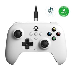 8BitDo Ultimate Wired Controller for Xbox, Hall Effect Joysticks and Hall Triggers, Compatible with Xbox Series X|S, Xbox One, Windows 10 & Windows 11 - Officially Licensed (White)