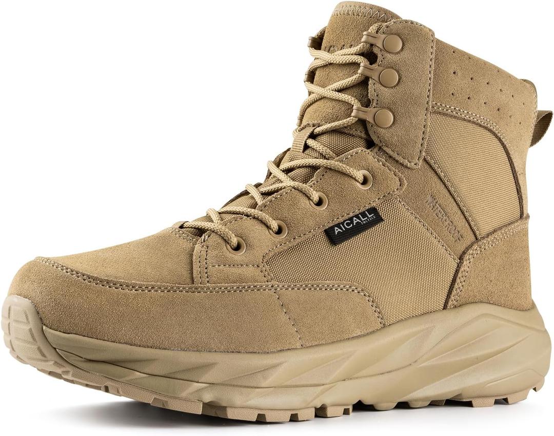 Lightweight Tactical Boots Men's Waterproof Military Boots Hiking Work Boots 6 Inches Breathable Desert Boots, Size 6