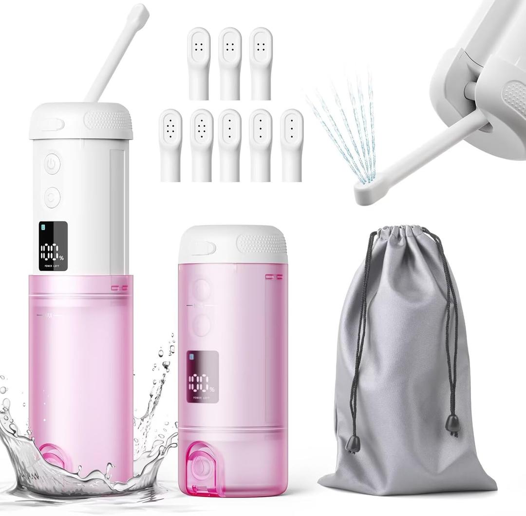 Peri Bottle with 8 Replaceable Nozzles for Travel Perineal & Post-Surgery Care & Postpartum Care-250ml (White Purple)
