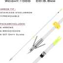 6 PK 32inch Bowfishing Arrows Luminous with Broadheads & Safty Slides