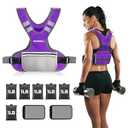 PACEARTH Adjustable Weight Vest 4-10lbs X-Shape Weighted Vest for Women and Men, Home Workout Ironsand Vest with Zipper Pouch and 6 Weight Packs