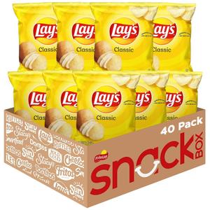 Lay's Potato Chips, Classic, 1 Ounce (Pack of 40) (EXP 11/18/25)