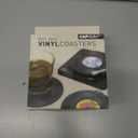 4 x Funny Retro Vinyl Record Coasters, Creative Drink Coasters Set of 6 with Vinyl Record Player Holder for Music Lovers, Housewarming Hostess Gifts, Birthday and White Elephant Gifts Ideas