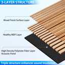 3D Slat Acoustic Wall Panels with Wood Finish Accent, 4 Pack Sound Absorbing Paneling for Studio, Office, Living Room, Bedroom Interior Decor (Natural Walnut, 48''L x 24''W)