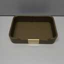 Luxury Leather Valet Tray Desktop Storage Organizer,Bedside Vanity Catchall Tray Nightstand Caddy Holder for Cosmetic, Jewelry, Watch, Keys, Phone, Wallet, Remote Controller, Pen, Olive Green (8.5" x 5.8" x 1.9")