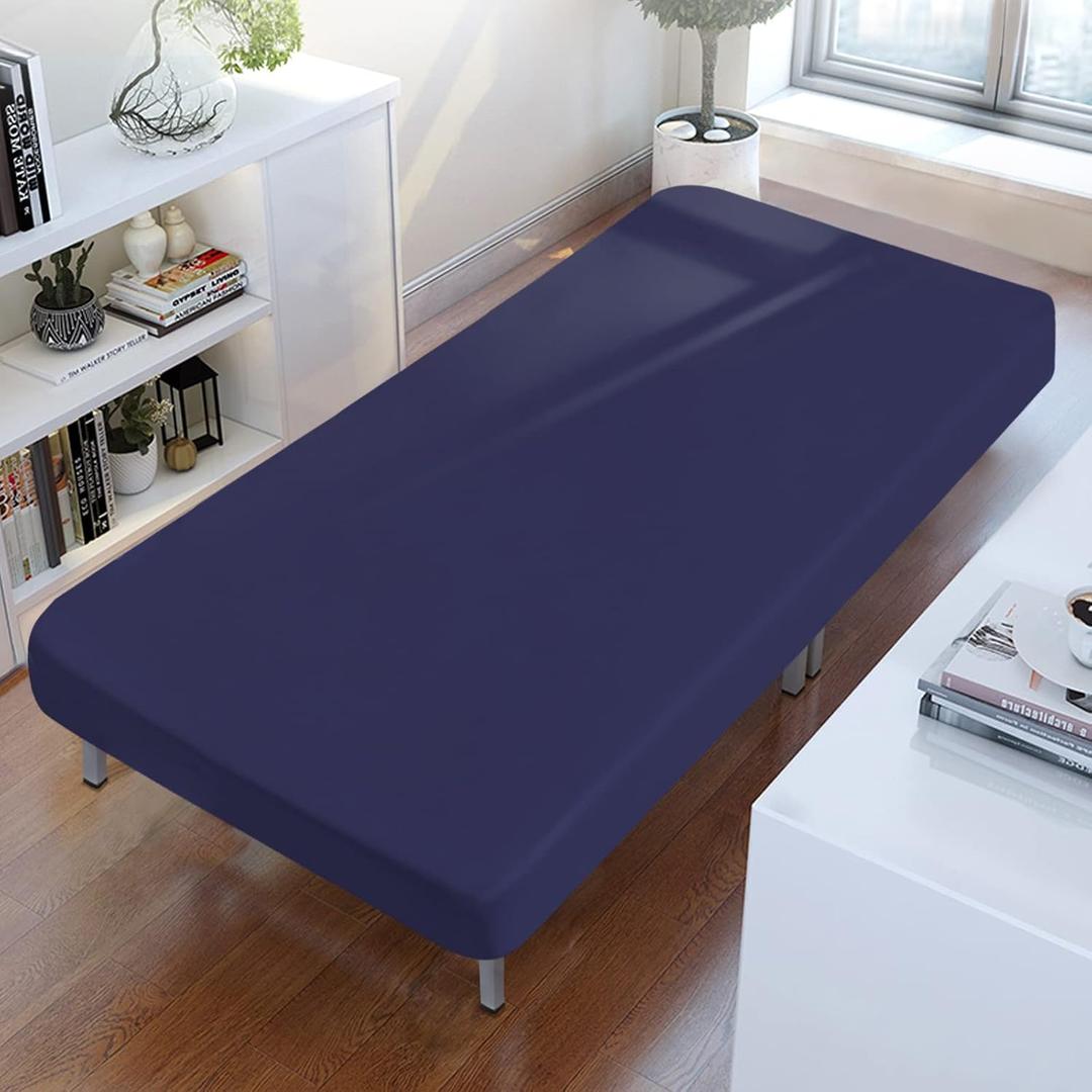 Cot Sheets 31" x 75", Daycare Cot Size Mattress Sheet Fitted with Narrow Twin/Camp Bunk/Rvs Bunk/Guest Beds/Trifold Mattress, Super Soft and Breathable Microfiber Cover for Toddler, Navy