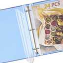 40Pcs 3 Hole Punched Magazine Holders, Magazine Organizer, 3 Ring Binder Insert Strips, Translucent White