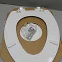 Mayfair Linden Slow Close Toilet Seat, Non Slip Heavy Duty Wood, Easy Install, Elongated, White