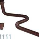 Prestantious 16.5ft Long Gutter Downspout Extensions, 3.1" OD Downspout Extender Pipe for 2"3" and 3"4" Downspout, Inside Diameter 2.6 Inches, Flexible Pipe Stretched Length 16.5ft, Brown,1-Pack