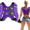 Prodigen Weighted Vest for Women and Men 8 12 16 20 25 30 Lbs with Reflective Stripe and Double Adjustable Buckle Straps Weight Vests for Strength Training, Jogging, Cardio, Weight Loss (Purple)