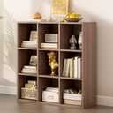 OSCHF 9-Cube Storage Shelf Bookcase, Walnut