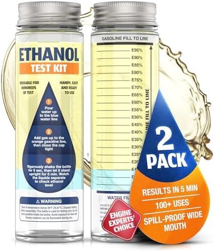 8-Pack Ethanol Test Kit - Spill-Free Wide Mouth E85 Tester with Bold Markings, Compact Design for Hundreds of Tests, Accurate Results in 5 Minutes