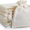Naler 24pcs 3.9 x 5.5 Inch Burlap Bags with Drawstrings, Linen Gift Bags Jewelry Pouches Sacks for Wedding, Party Favors, DIY Craft, Presents (Beige)