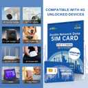 8 x Prepaid 5G/4G LTE Data SIM Card Support AT&T, T-Mobile Network, USA Data Only SIM Card for Unlocked Security Cameras/Smart Phone/Tablet/Mobile WiFi Hotspot/Smart Watch, No Contract