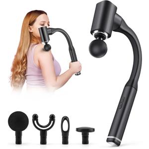 Massage Gun with Upgraded Extension Handle, Back and Neck Massage for Pain Relief, 12MM Portable Muscle Pain Relief for Back, Neck, Waist, 4 Massage Heads & 5 Speed Levels