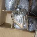 6PCS Blown Mercury Glass Heart Christmas Ornaments – Fillable Vintage Hanging Decorations for Surprise Favors, Gifts, Tree Décor – Elegant Handcrafted Holiday Keepsake Set(Silver)