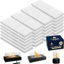 24 pcs Tabletop Fire Pit Ceramic Wool Wick for ROZATO,KORNIFUL,Flammtal to Extend Burning Time,Table Top Firepit Sponge Cotton Core for Bioethanol Rubbing Alcohol Fireplaces (4.7"x2"x0.2" H)