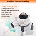 W10919003 Washer Drain Pump - W10775446 Washing Machine Drain Pump and Motor Replacement Parts AP6038235 EAP11770076 PS11770076