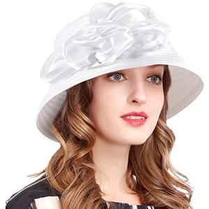 VECRY Womens Church Baptism Wedding Cloche Hat Tea Party Derby Dress Bowler Hats