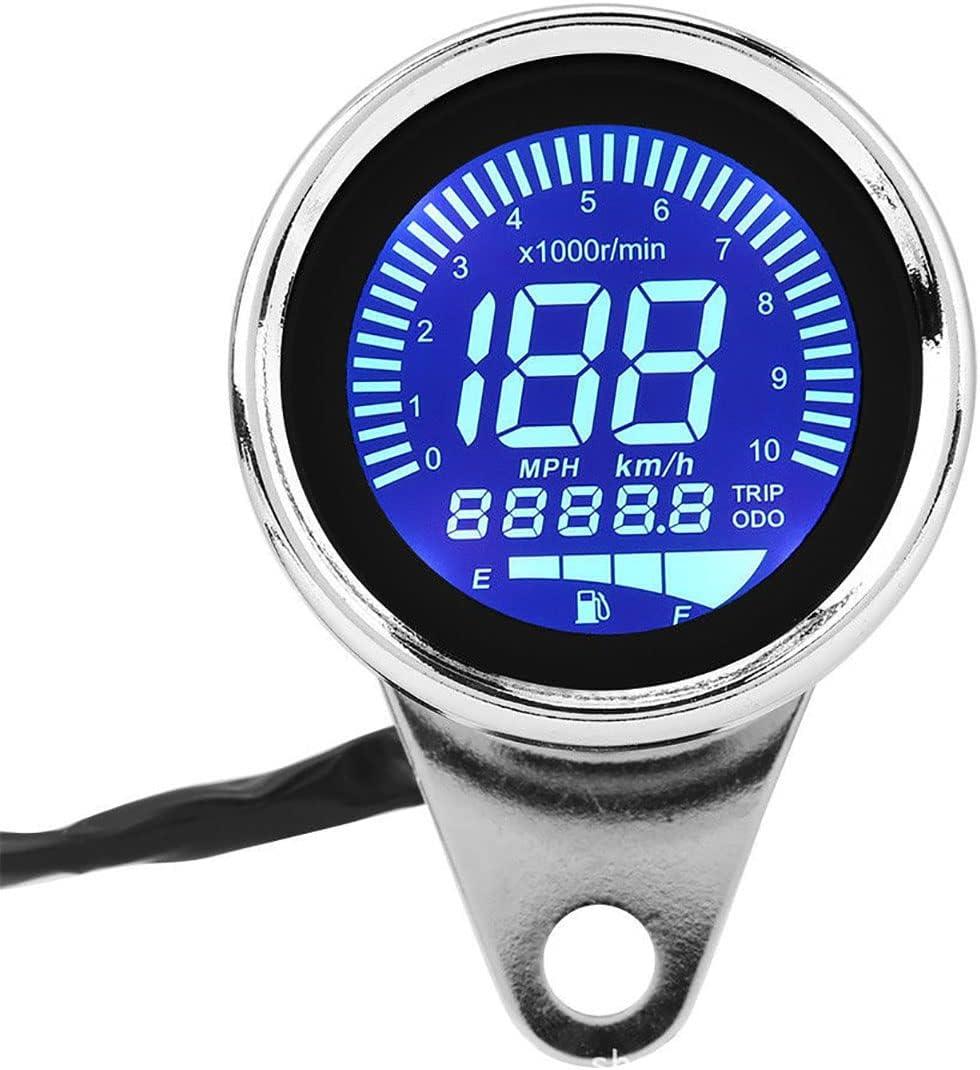 Universal Motorcycle Odometer LCD Digital Speedometer Tachometer Gauges with Night Light Fit for Most Popular 12V Motorbike