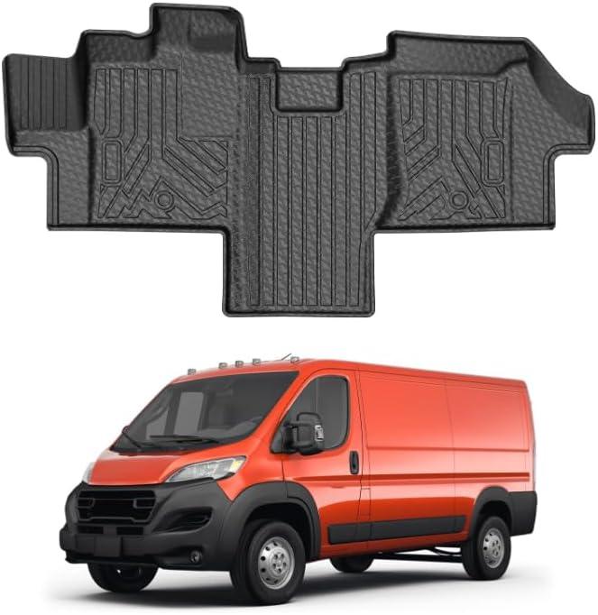 Mixsuper Floor mat for Ram Promaster 1500/2500/3500 2018-2026 (Not Fit for EV & Promaster City),All Weather TPE Rubber Floor Liners Protection for Promaster Accessories,1 Row Anti-Slip Car Mats, Black