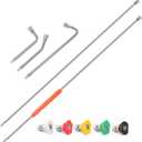 120" Gutter Cleaning Tools From the Ground, Pressure Washer Extension Wand with 5 Power Washer Nozzle Tips Replacement Pressure Washer Lance Wand with 30/90/120Gutter Cleaner Attachment Curved Rods
